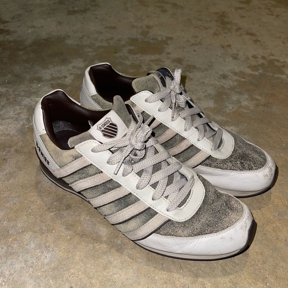 K-Swiss Men's Gray and White Sneakers - Picture 4 of 8